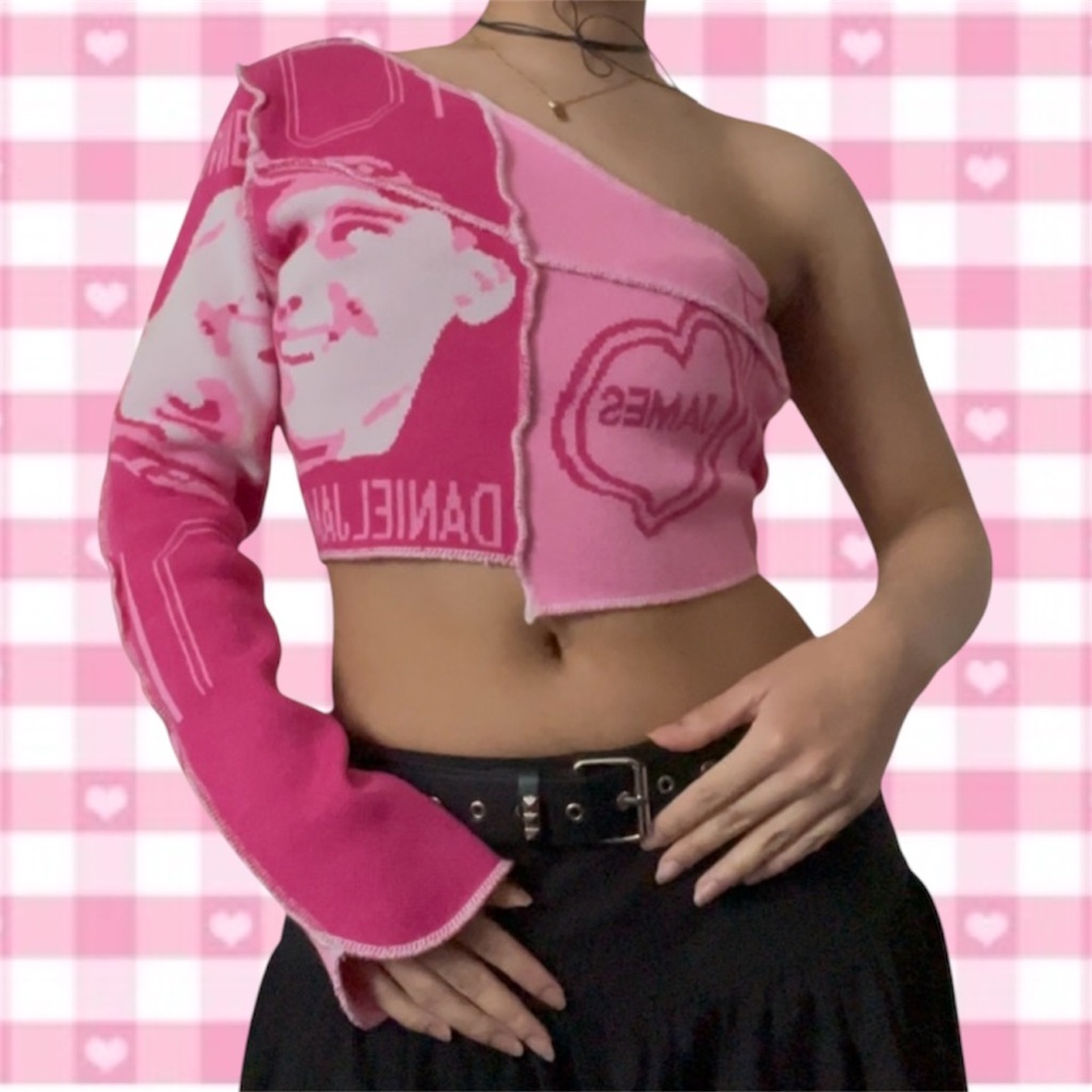 Pink one shoulder top